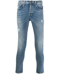 Мужские синие рваные зауженные джинсы от PRPS