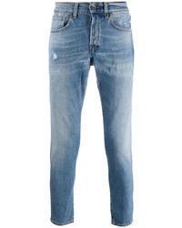 Мужские синие рваные зауженные джинсы от PRPS