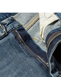 Мужские синие рваные зауженные джинсы от Maison Margiela