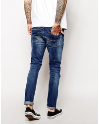 Мужские синие рваные зауженные джинсы от Asos