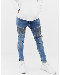 Мужские синие рваные зауженные джинсы от Voi Jeans