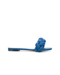 Синие сандалии на плоской подошве из плотной ткани от Marco De Vincenzo