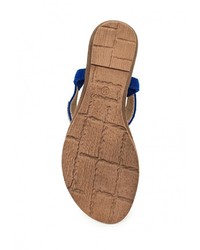 Синие сандалии на плоской подошве от Chasse