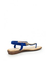 Синие сандалии на плоской подошве от Chasse