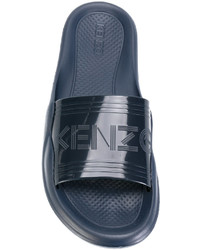 Синие сандалии на плоской подошве от Kenzo