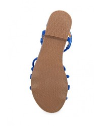 Синие сандалии на плоской подошве от Style Shoes