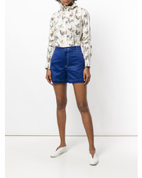 Женские синие сатиновые шорты от MAISON KITSUNE