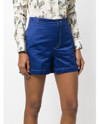 Женские синие сатиновые шорты от MAISON KITSUNE