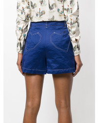 Женские синие сатиновые шорты от MAISON KITSUNE