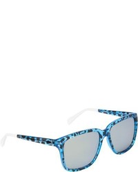 Синие солнцезащитные очки с леопардовым принтом