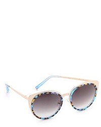 Женские синие солнцезащитные очки с леопардовым принтом от Matthew Williamson