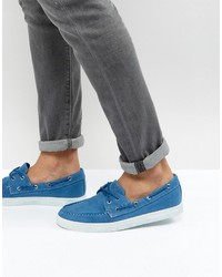 Синие топсайдеры из плотной ткани от Armani Jeans