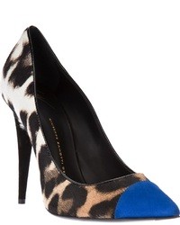 Синие туфли с леопардовым принтом от Giuseppe Zanotti
