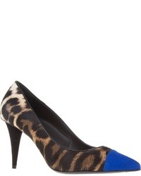 Синие туфли с леопардовым принтом от Giuseppe Zanotti