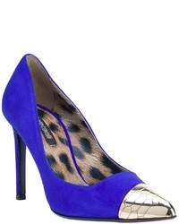 Синие туфли с леопардовым принтом от Roberto Cavalli