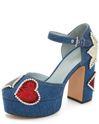Синие туфли с пайетками от Marc Jacobs