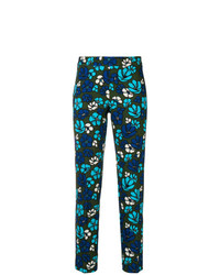 Синие узкие брюки с цветочным принтом от P.A.R.O.S.H.