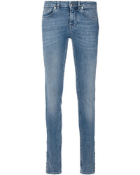 Синие хлопковые джинсы скинни со звездами от Givenchy