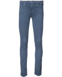 Синие хлопковые джинсы скинни от AG Jeans