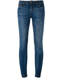 Синие хлопковые джинсы скинни от Dolce & Gabbana