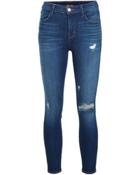 Синие хлопковые джинсы скинни от J Brand
