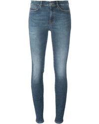 Синие хлопковые джинсы скинни от MiH Jeans