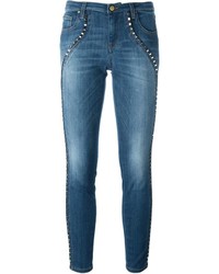 Синие хлопковые джинсы скинни от Versace