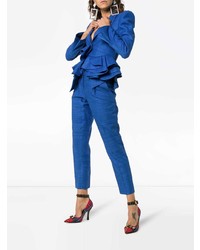 Женские синие шелковые брюки-галифе от Ronald Van Der Kemp