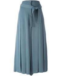 Женские синие шелковые брюки со складками от Valentino