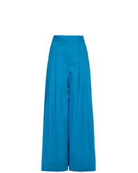 Синие шелковые широкие брюки от Vika Gazinskaya