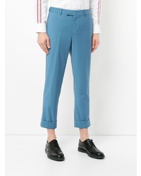 Мужские синие шерстяные классические брюки с узором "гусиные лапки" от CK Calvin Klein