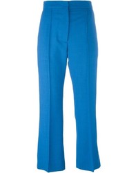 Женские синие шерстяные классические брюки от Marni