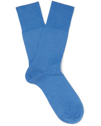 Синие шерстяные носки