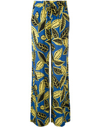 Синие широкие брюки с принтом от Moschino