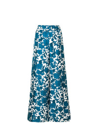 Синие широкие брюки с цветочным принтом от La Doublej