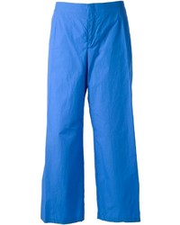 Синие широкие брюки от Jil Sander