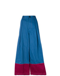 Синие широкие брюки от Marni