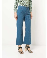 Синие широкие брюки от Marni