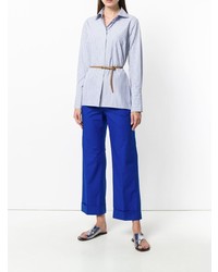 Синие широкие брюки от Alberto Biani