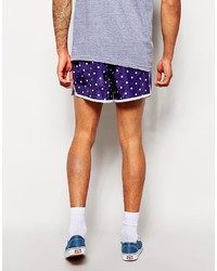 Мужские синие шорты в горошек