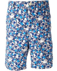 Мужские синие шорты с цветочным принтом от Sacai