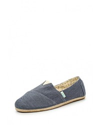 Мужские синие эспадрильи из плотной ткани