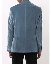 Мужской синий бархатный пиджак от Philipp Plein