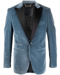 Мужской синий бархатный пиджак от Philipp Plein