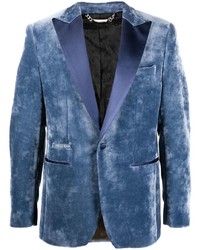 Мужской синий бархатный пиджак от Philipp Plein