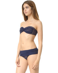 Синий бикини-топ в сеточку от Norma Kamali