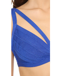 Синий бикини-топ от Herve Leger