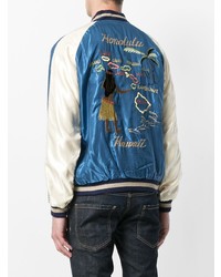 Мужской синий бомбер с вышивкой от Tailor Toyo