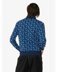 Мужской синий бомбер с принтом от Prada