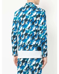 Мужской синий бомбер с принтом от Loveless